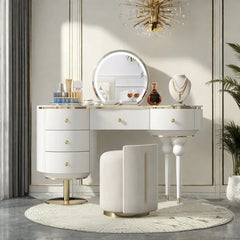 Karvooke Luxury Vanity Dressing Table With Simple  Light - Wooden Bazar