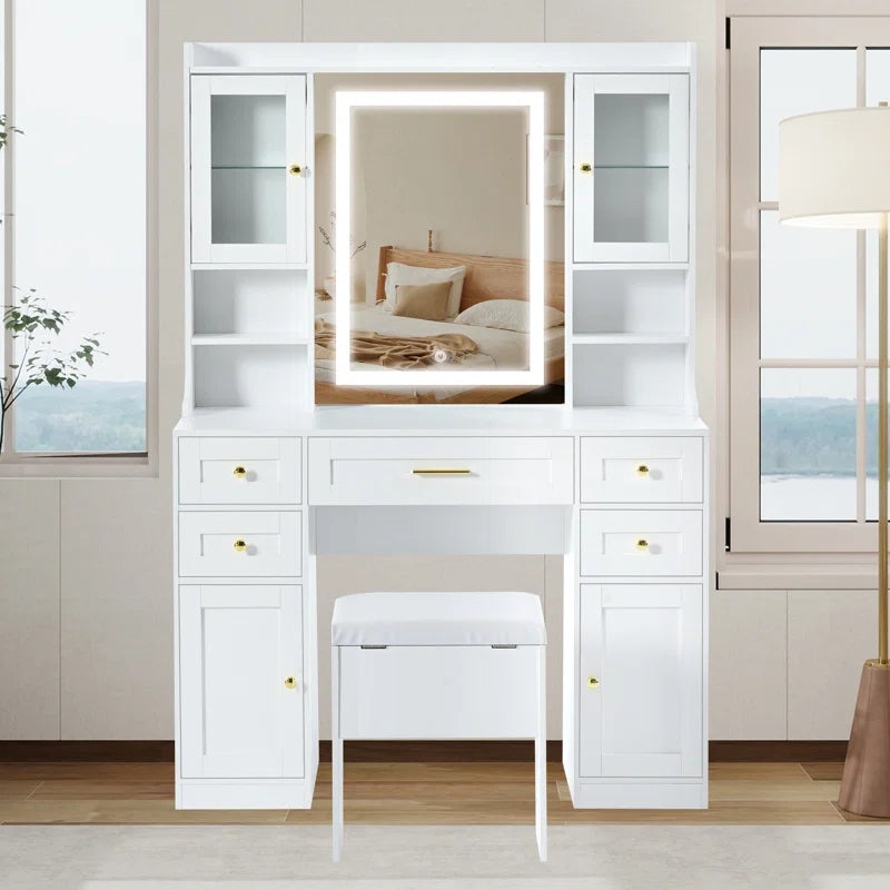 Levdex Makeup Vanity Desk with Mirror and Lights Dressing Table