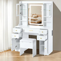 Levdex Makeup Vanity Desk with Mirror and Lights Dressing Table