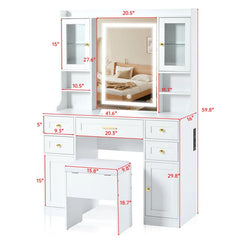 Levdex Makeup Vanity Desk with Mirror and Lights Dressing Table