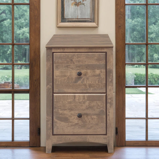 Civin 2 -Drawer Solid Wood File Cabinet - Wooden Bazar
