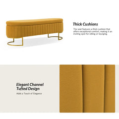 Gangin Storage Bench With Internal Compartmented And Channel Tufted