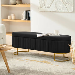 Gangin Storage Bench With Internal Compartmented And Channel Tufted