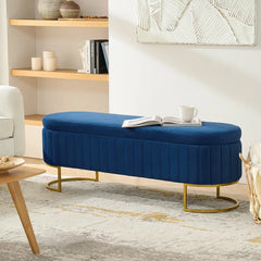 Gangin Storage Bench With Internal Compartmented And Channel Tufted