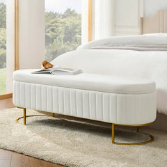 Gangin Storage Bench With Internal Compartmented And Channel Tufted