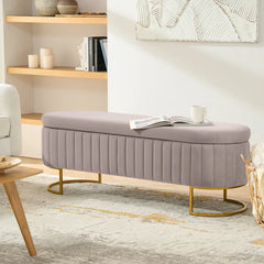 Gangin Storage Bench With Internal Compartmented And Channel Tufted