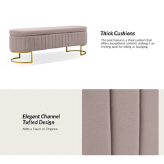 Gangin Storage Bench With Internal Compartmented And Channel Tufted
