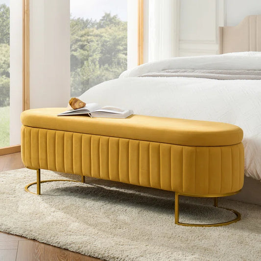 Gangin Storage Bench With Internal Compartmented And Channel Tufted