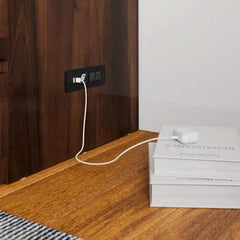 Senny Solid Wood Murphy Bed Desk with 6" Mattress and Built-in Charging Station