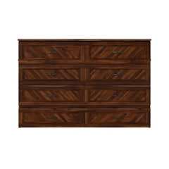 Senny Solid Wood Murphy Bed Desk with 6" Mattress and Built-in Charging Station