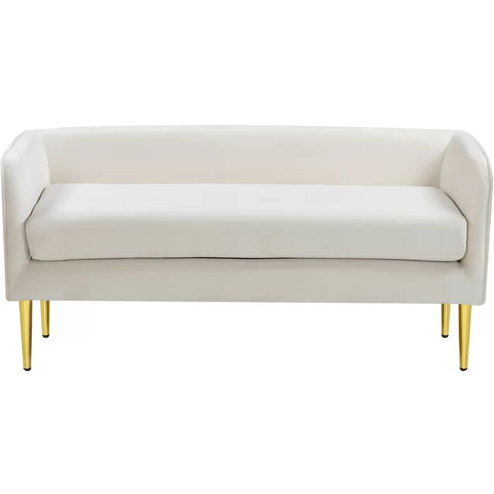 Sircaster Velvet Upholstered Bench - Wooden bazar