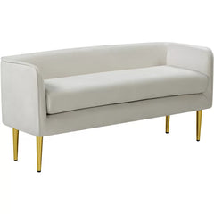 Anantila Manuel Velvet Upholstered Bench - Wooden Bazar