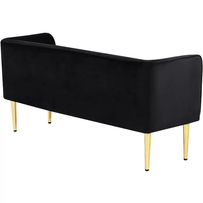 Sircaster Velvet Upholstered Bench - Wooden bazar