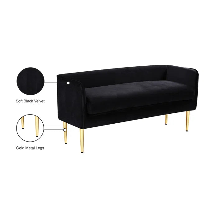 Sircaster Velvet Upholstered Bench - Wooden bazar