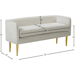 Sircaster Velvet Upholstered Bench - Wooden bazar
