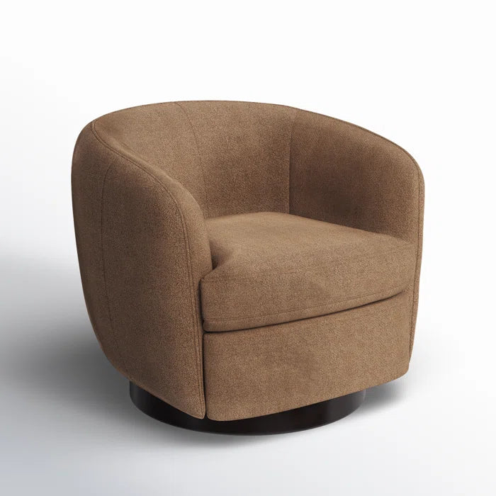 Shukrii Upholstered Swivel Barrel Chair for Modern living - Wooden Bazar