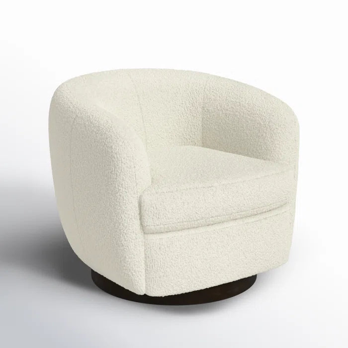 Shukrii Upholstered Swivel Barrel Chair for Modern living - Wooden Bazar