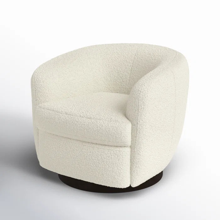 Shukrii Upholstered Swivel Barrel Chair for Modern living - Wooden Bazar