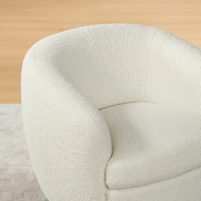 Shukrii Upholstered Swivel Barrel Chair for Modern living - Wooden Bazar