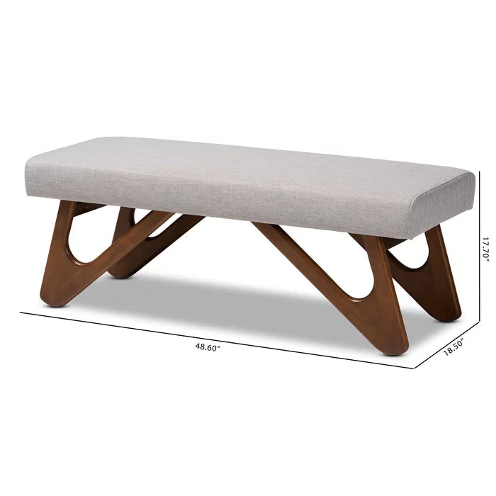 Shamleri  Polyester Upholstered Bench - Wooden Bazar