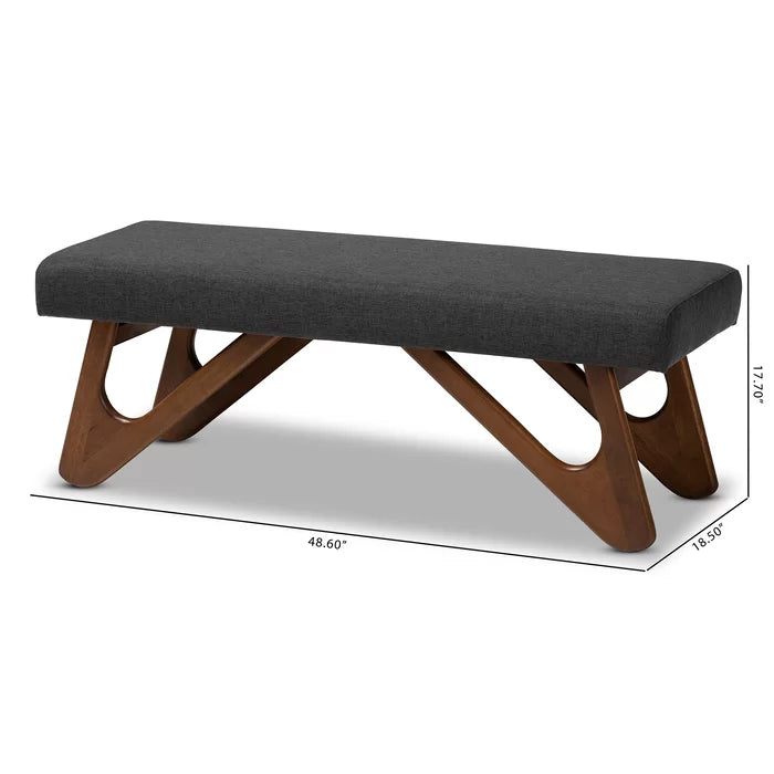 Shamleri  Polyester Upholstered Bench - Wooden Bazar