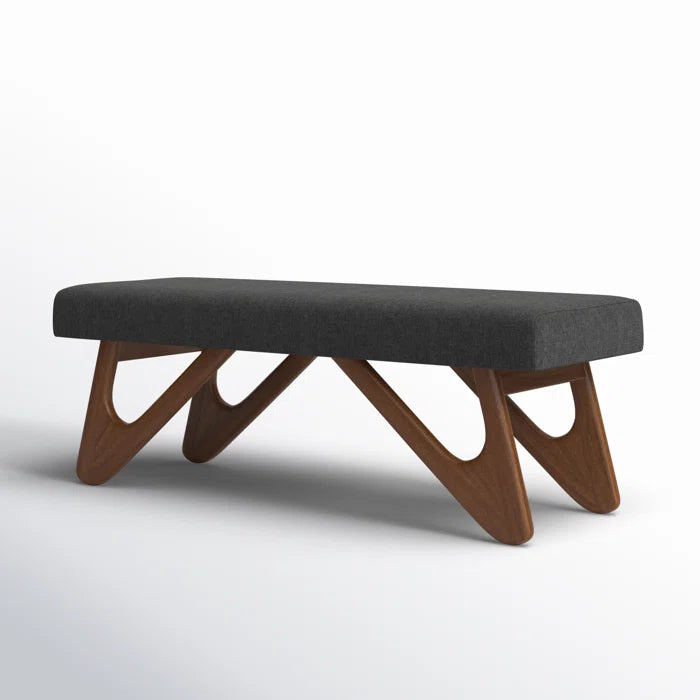 Shamleri  Polyester Upholstered Bench - Wooden Bazar