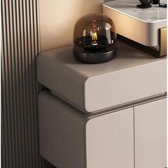 Luxury Modern Dressing Table with Marble Top & Gold Accents