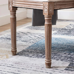 Bazter Linen Upholstered Bench - Wooden Bazar