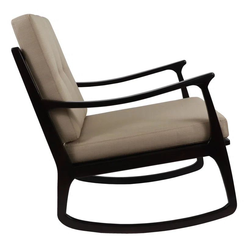 Laazycope Modern Rocking Chair in wood frame With Cusion - Wooden Bazar