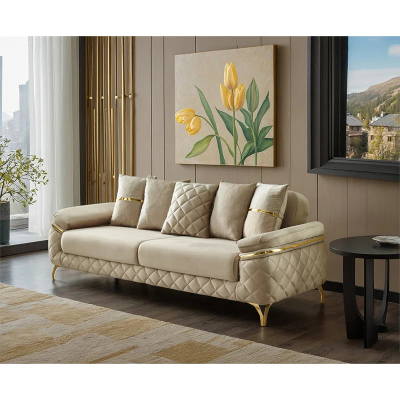 Martaveousz 2 - Piece Velvet Living Room Set Luxury Sofa Set