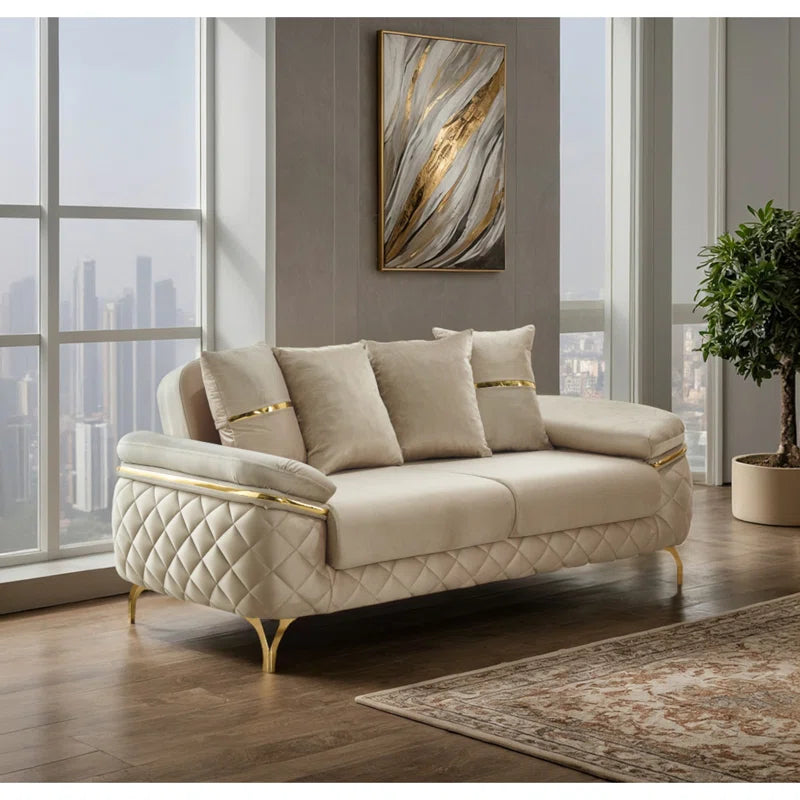 Martaveousz 2 - Piece Velvet Living Room Set Luxury Sofa Set