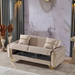 Martavionz 4 - Piece Velvet Living Room Set Luxury Sofa Set