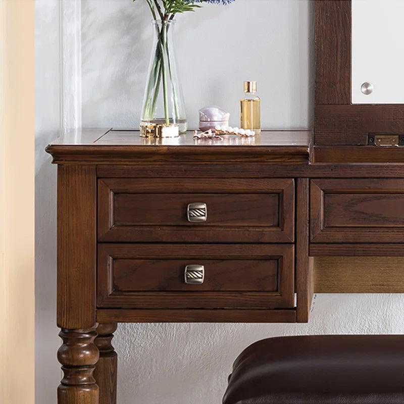 Heloxpi Vanity Dressing Table in Wooden - Wooden Bazar