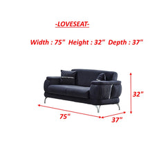 Marvelaz 4 - Piece Velvet Living Room Set Luxury Sofa Set