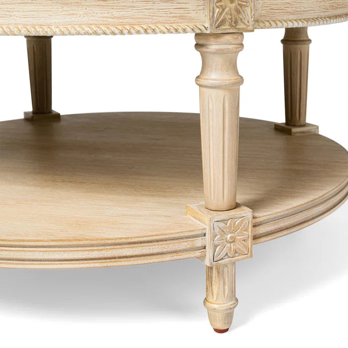 Maven Lane Pullman Round Wooden Coffee and Center Table