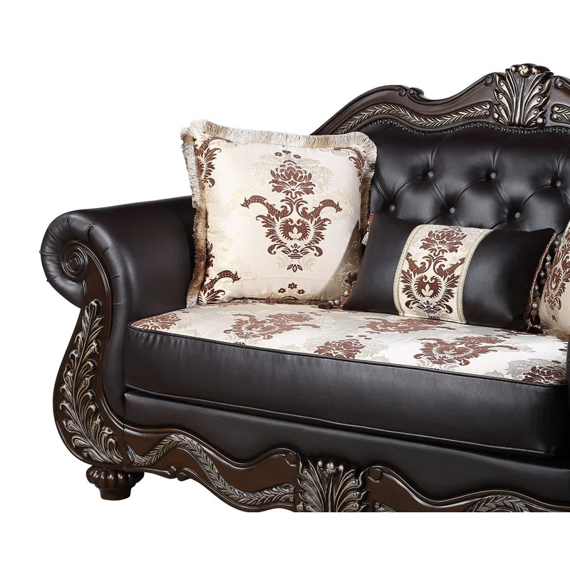 Maximusz 3-Piece Living Room Set with Sofa, Loveseat and Chair Luxury Sofa Set