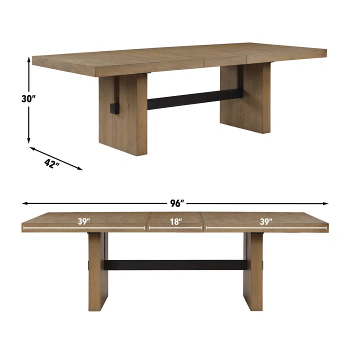 jaonsan Modern Wooden Trestle Dining Set - Wooden Bazar