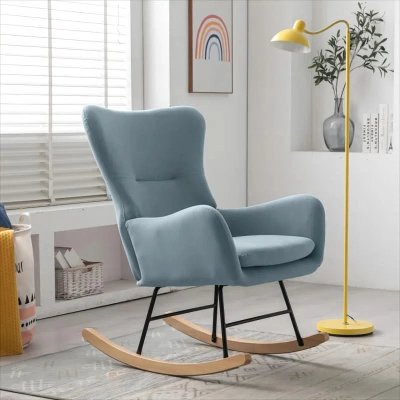 Laxxterm Modern Nursery Rocking Chair with Upholstered Arm