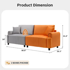 Erack 3-Seater Modular Sofa Couch with Velvet Finish