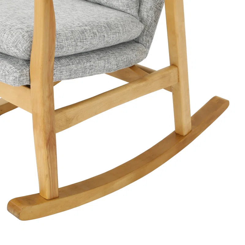 Alloper Wooden Rocking Chair in Cusion Seat - Wooden Bazar