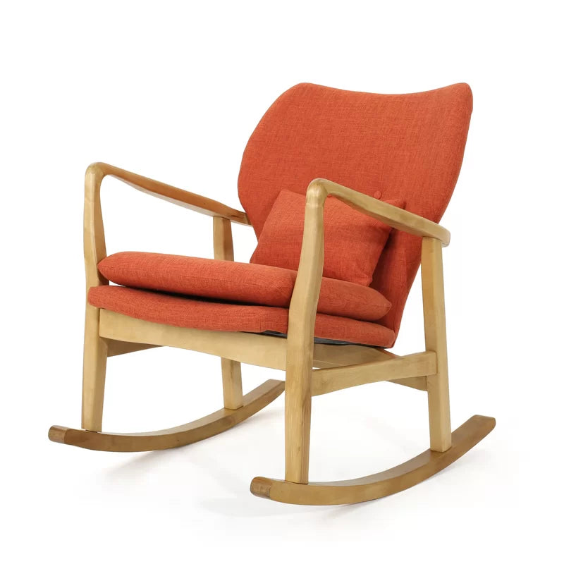 Alloper Wooden Rocking Chair in Cusion Seat - Wooden Bazar