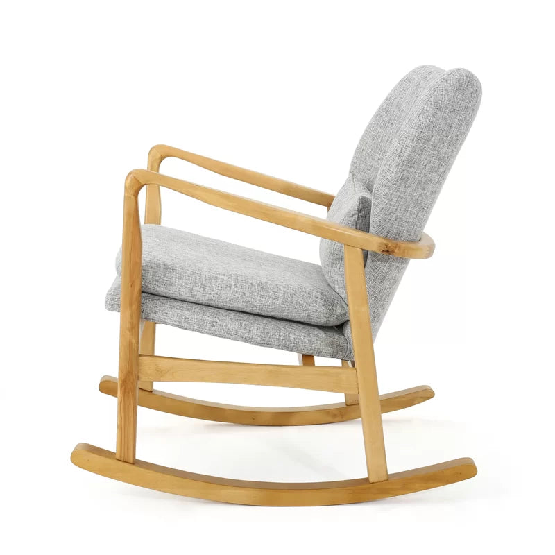 Alloper Wooden Rocking Chair in Cusion Seat - Wooden Bazar