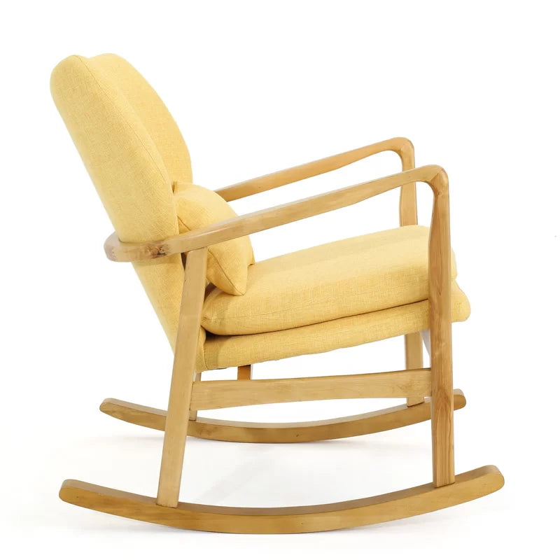 Alloper Wooden Rocking Chair in Cusion Seat - Wooden Bazar