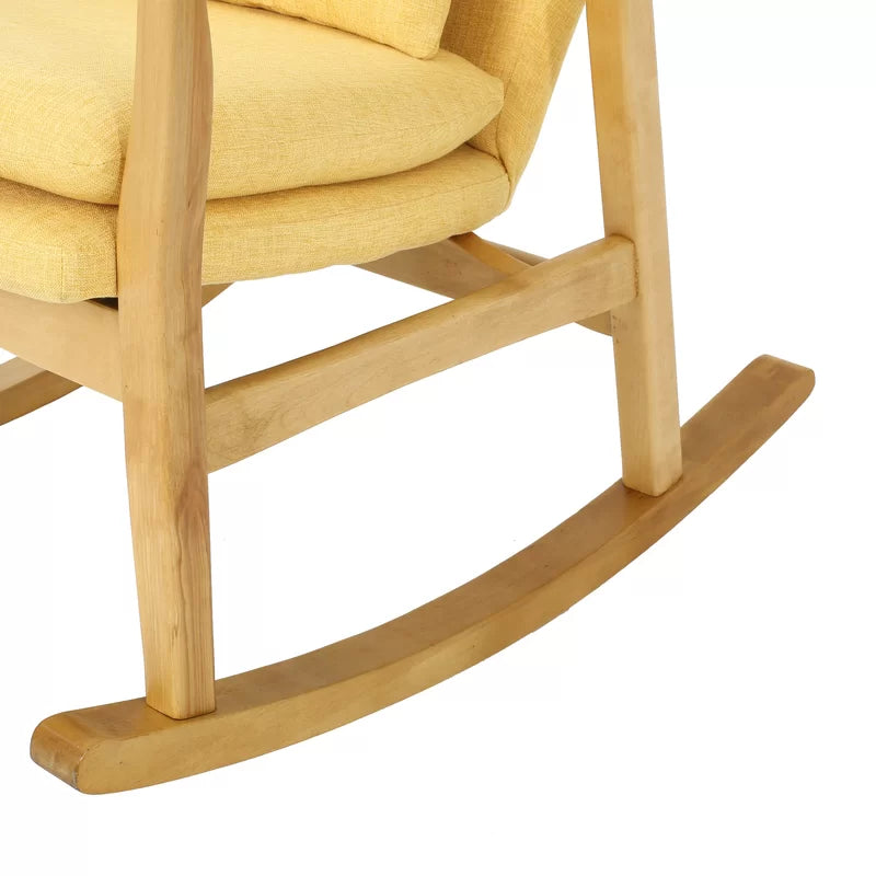 Alloper Wooden Rocking Chair in Cusion Seat - Wooden Bazar