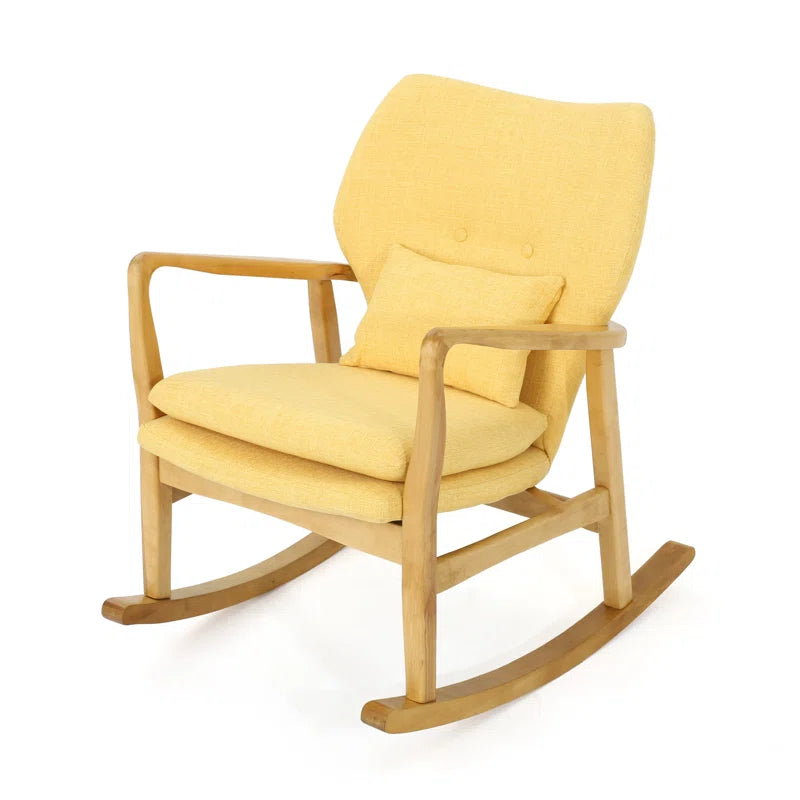 Alloper Wooden Rocking Chair in Cusion Seat - Wooden Bazar