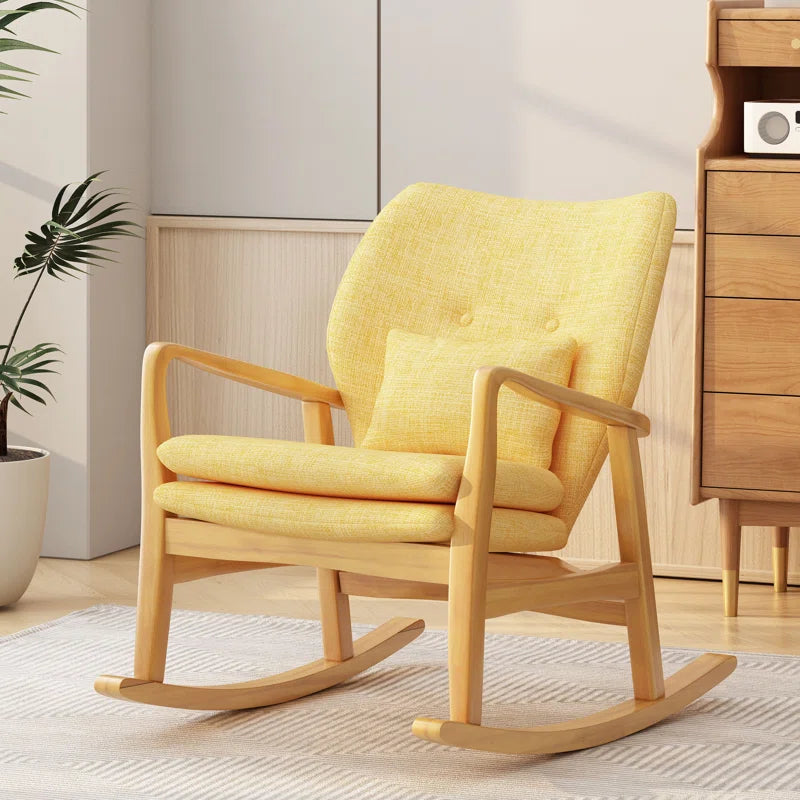 Alloper Wooden Rocking Chair in Cusion Seat - Wooden Bazar