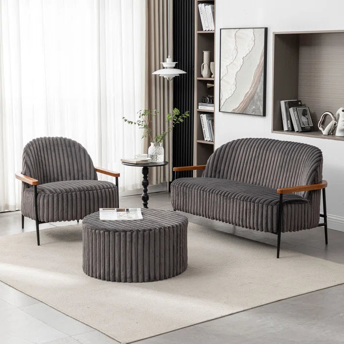 Mickale 3 - Piece Living Room Luxury Sofa Set