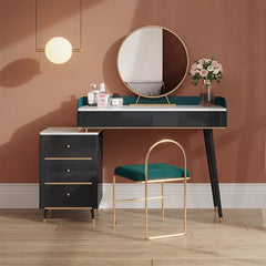 Xestery Mid-Century Dressing Table Set With Mirror And Solid Stool, Dressing Table Set