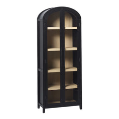 Tivoked Designs Arched Tall Bookcase with Glass Doors - Wooden bazar