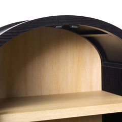 Tivoked Designs Arched Tall Bookcase with Glass Doors - Wooden bazar
